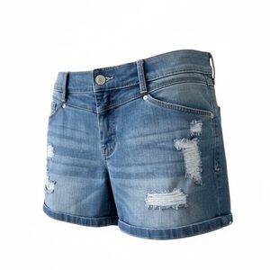Bebe Light Wash Rolled Cuff Boyfriend Denim Shorts Size 27